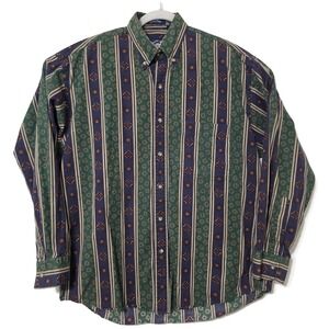 Salty Dog Shirt Mens Medium Multicolor Stripe Long Sleeve Button Imperial Poplin